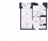 1-комн, 38 кв м, этаж 6/8 Фабричная улица, 26