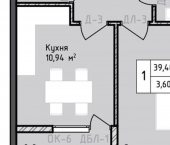 1-комн, 39 кв м, этаж 5/8 переулок Сальмана