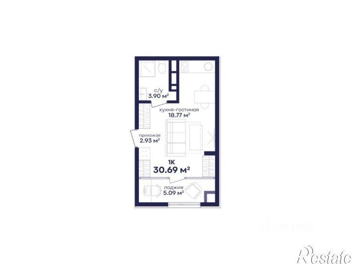 1-комн квартира в новом доме переулок Карла Маркса, 98 к1,  д. 98 к1