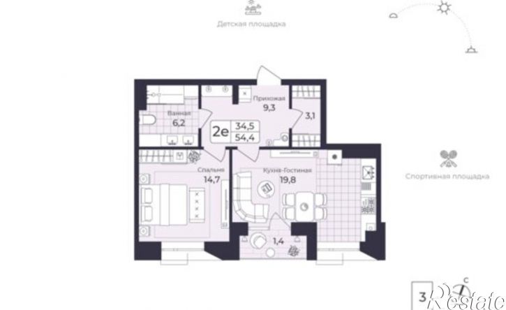 2-комн квартира в новом доме Фабричная улица, 31,  д. 31