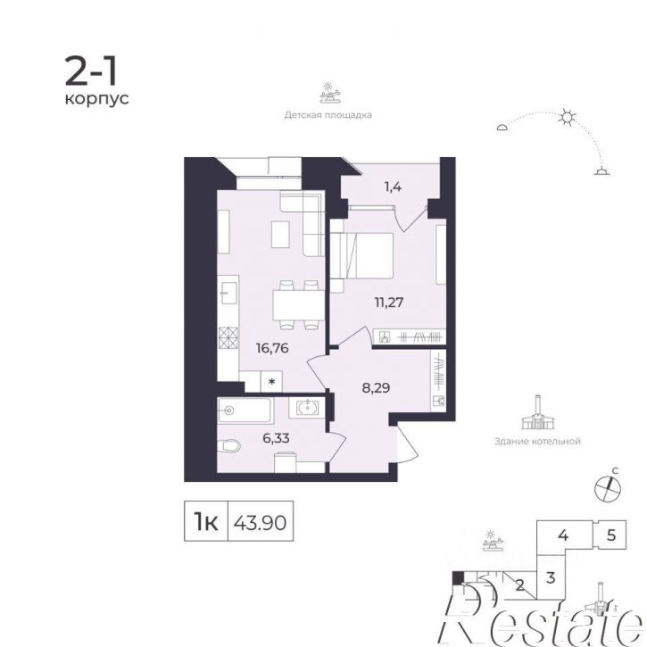 2-комн квартира в новом доме Фабричная улица, 26,  д. 26