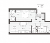 2-комн, 66 кв м, этаж 4/8 переулок Карла Маркса, 8